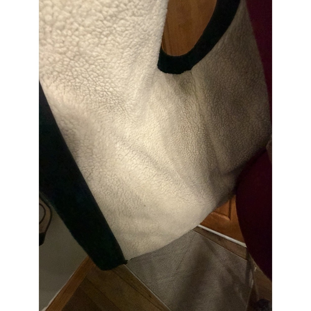 LL BEAN Vest Men's Size Med Wool Blend Sherpa Lined Plaid Green (EUC*WARM) - Picture 3 of 6